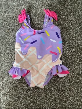 SHEIN Purple & Pink Ice Cream Cone One-Piece Swimsuit